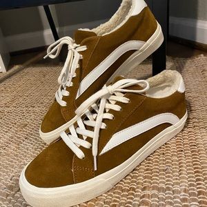 Madewell Sidewalk low-top Sneakers in suede and Sherpa Sz 8